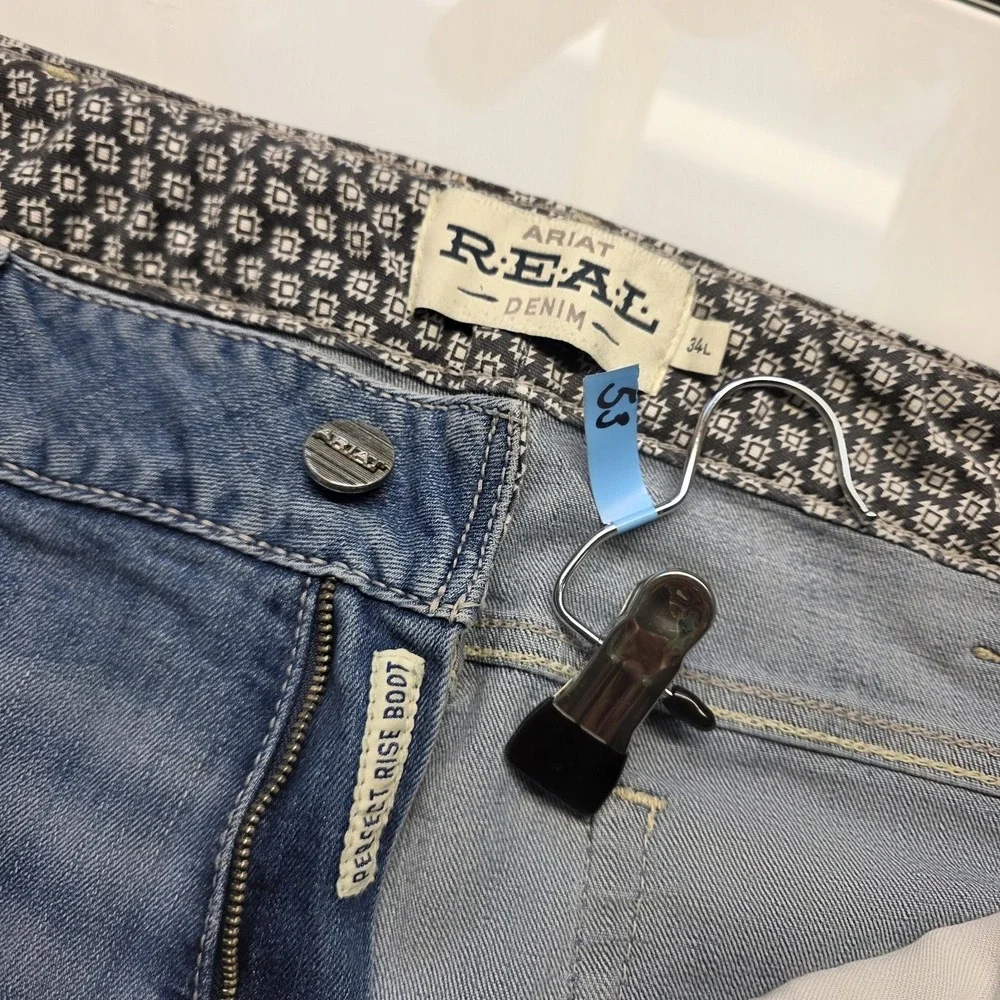 Ariat REAL Denim Riding Jeans Women 34L Perfect Rise Bootcut Stretch Medium Wash